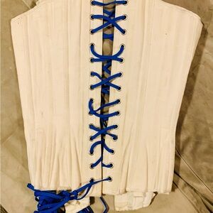 Cream Corset with Blue Laces